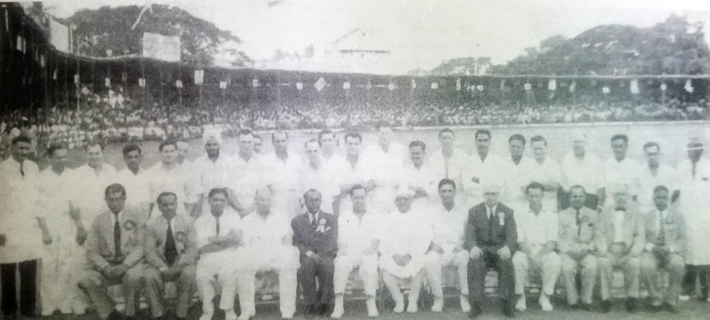 India vs Australia at Madras Test in 1956, when Gupte standing ninth from Right 