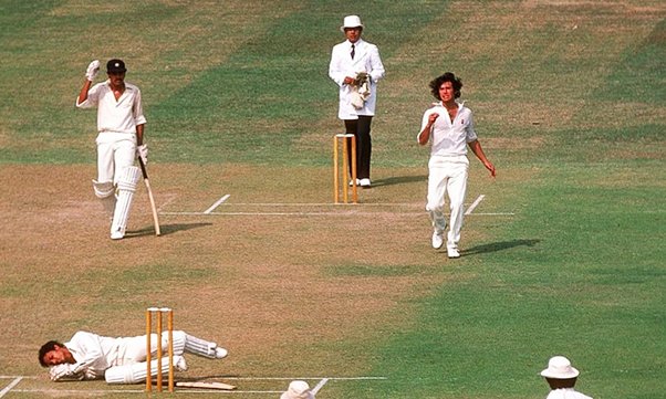 Imran Khan downs India’s Mohindar Amarnath in Lahore during the 1978 Pak-India series.