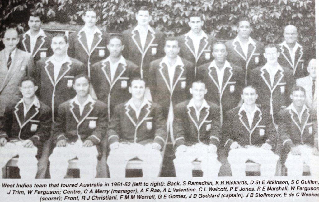 West Indies Team That Tour Australia in 1951-52. Denis Atkinson Standing Third from Left to Right in Back Row 