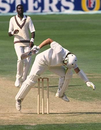 Curtly Ambrose couldn't quite get his leg over England v West Indies, 5th Test, The Oval, August