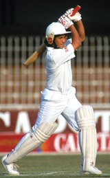 Sachin Tendulkar plays a shot against Pakistan in Lahore, 1989-90