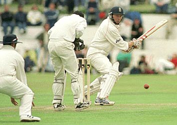 Mike Atherton plays a late cut, County Championship, Lancashire v Glamorgan, 14-17 July 1999