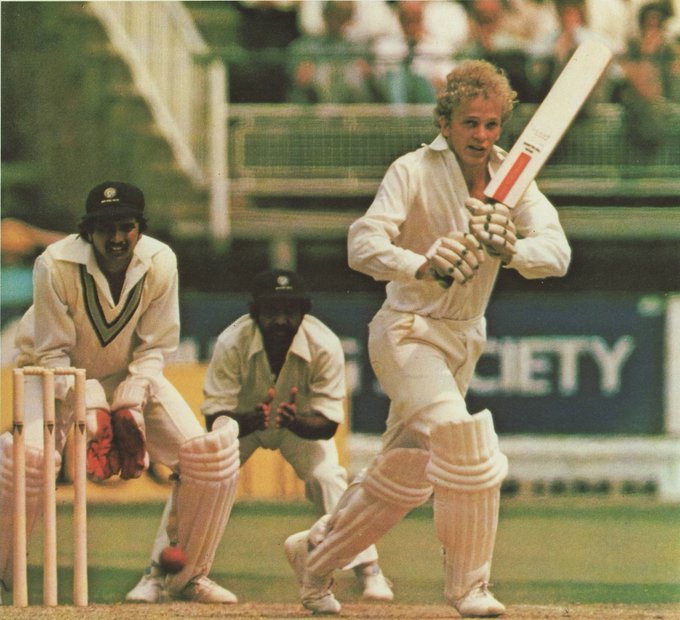 Bharat Reddy played four Test matches for India, all in the 1979 series in England. This is the only photo I have of him, keeping wicket in the Edgbaston Test of that series. This was during David Gower's double century