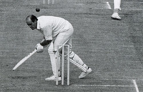Brian Close ways out of the way of a Michael Holding bouncer England v West Indies Old Traffor2 1