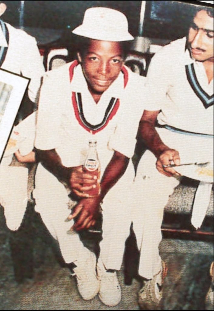 Brian Lara ndia, 1983 - Brian Lara's first experience of international cricket as a member of Trinidad and Tobago schoolboys versus India schoolboys.