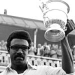 Clive Lloyd with 1975 World Cup Trophy