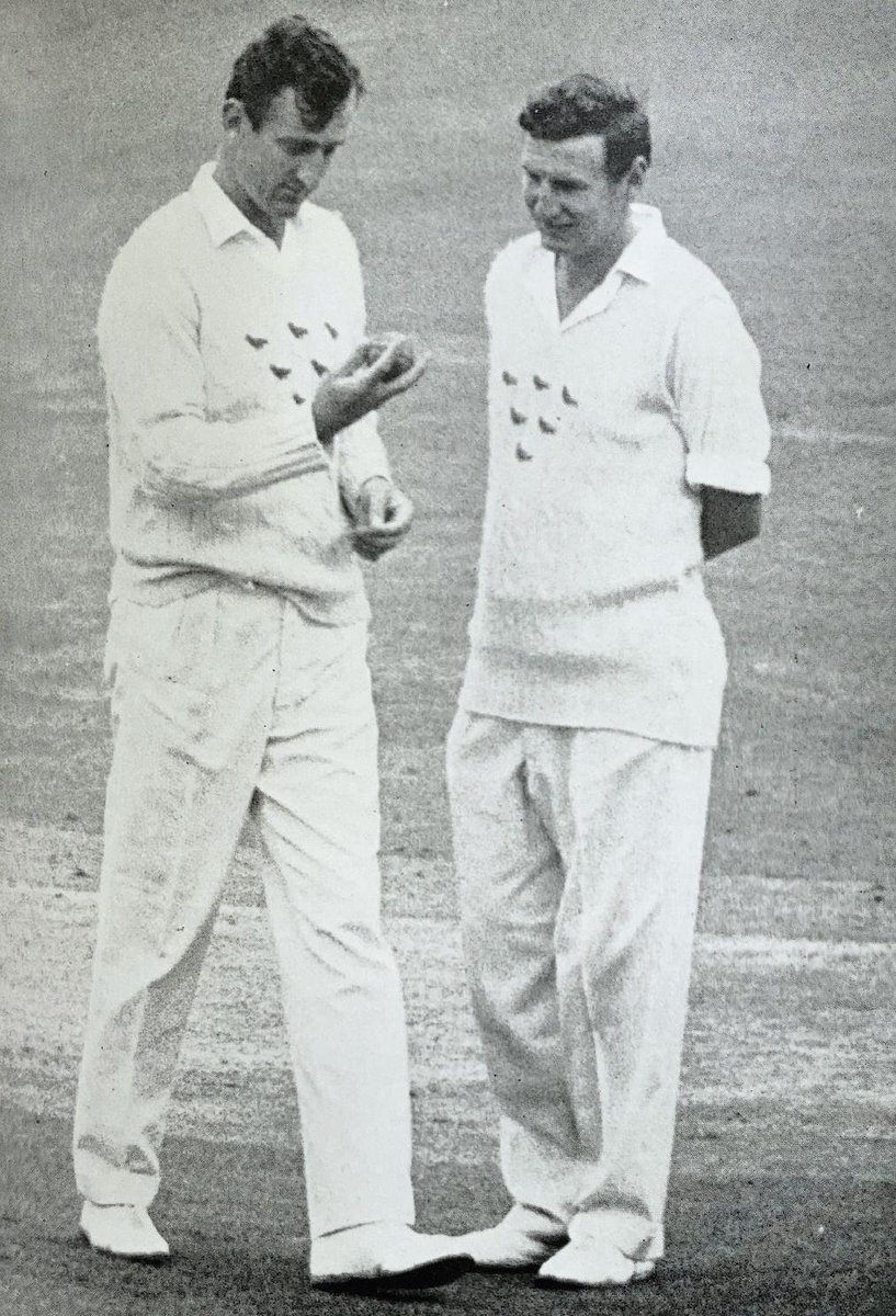 Ted Dexter and Jim Parks, having a good look at the ball in 1964