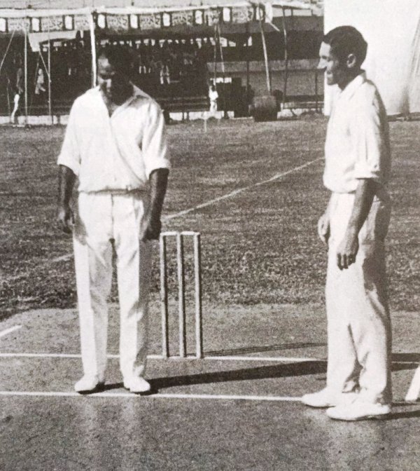 Intikhab Alam and Graham Dowling in Dhakka in 1969