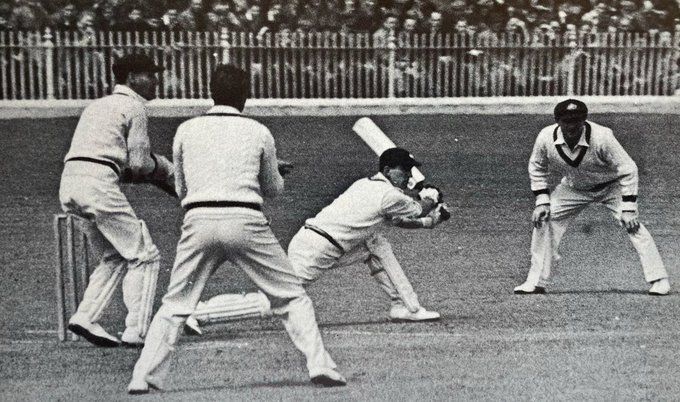 For the first time in the history of test cricket, a player, Len Hutton, was given out for "obstructing the field."