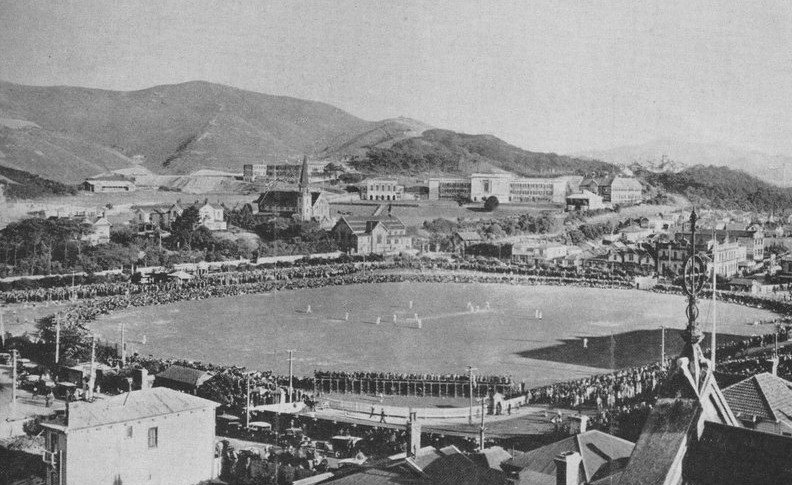 This is an old photo of The Basin Reserve, with some history behind the venue and the ground, although this history was written in 1960.