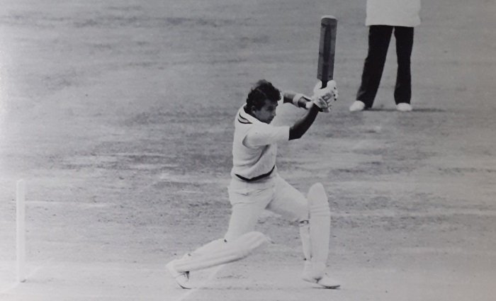 India's little master, Sunil Gavaskar has reeled off records in the Bradman manner. And, in my judgement it is not ipetertinent to put him close to the Australina champion. Here is a splendid study of Gavaskar following through a drive. Note his balance with the weight distributed on his toes.