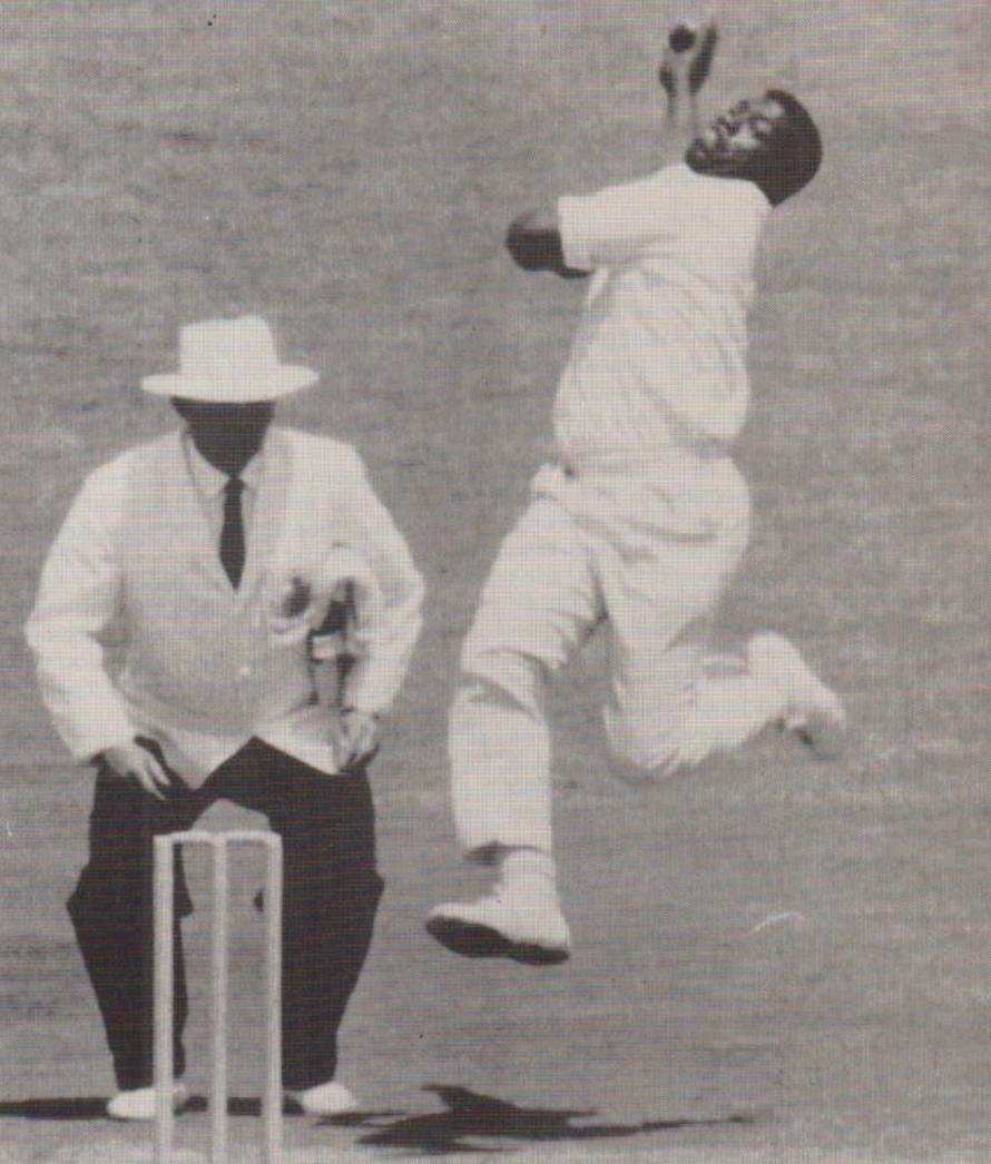 Charlie Griffith bowling Alistair Cook