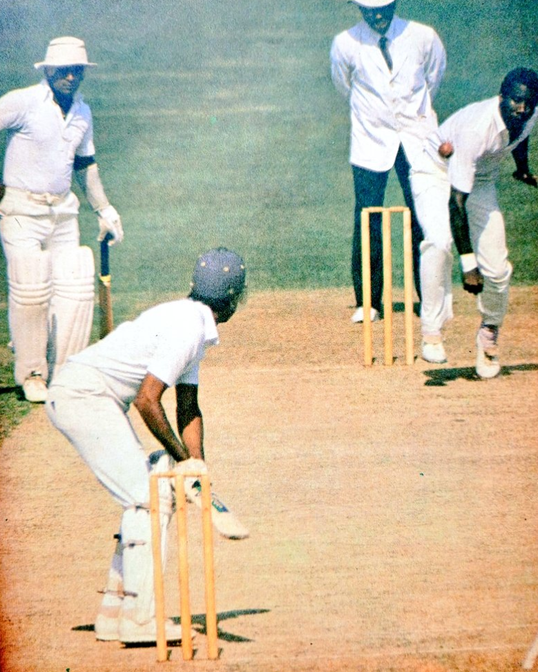 Malcolm Marshall Bowling to Dilip Vengsarkar During West Indies Tour of India 1983