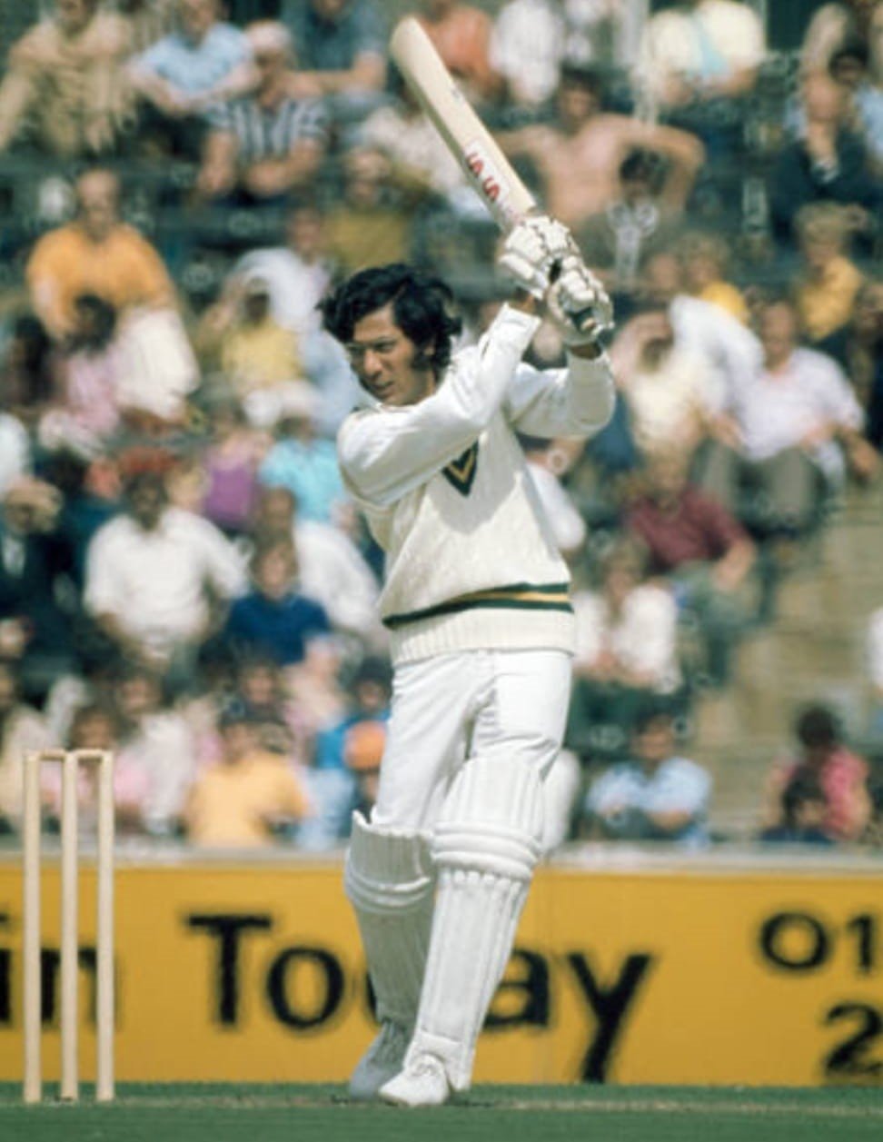 Zaheer Abbas batting for Pakistan during his innings of 240 runs in the third Test match between England and Pakistan at The Oval, London, 1974. The match ended in a draw.